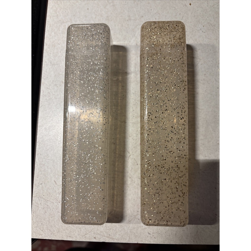 Pottery Barn Kids Travel Or Lunchbox Utensil Case Silver & Gold Glitter